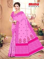 Largest Wholsaler & Supplier of Fruty cotton Embroidered Sarees