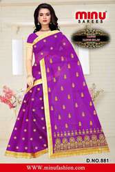 Best Cotton Embroidered Fancy Designer Saree Set Canon Special
