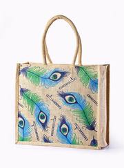 Hand Painted Jute Grocery both side print bags manufacturer,  exporter