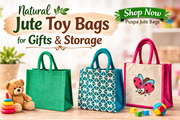 Natural Jute Toy Bags for Gifts & Storage