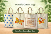 Durable Cotton Bags for Grocery,  Travel & Storage